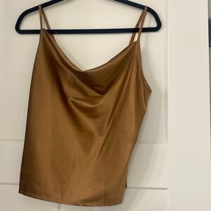 Brown slouch-neck tank